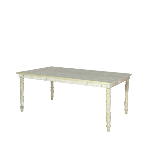 2 Meters White Rustic Dining Table
