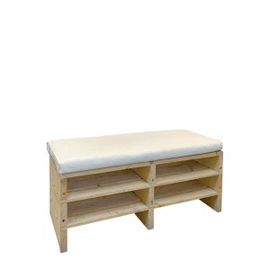 2 Seater Rustic Bench with Leather Cushions