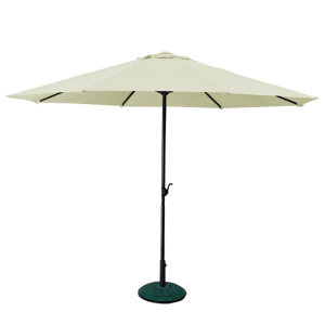 2.7 x 2.7 White Outdoor Umbrella With Base