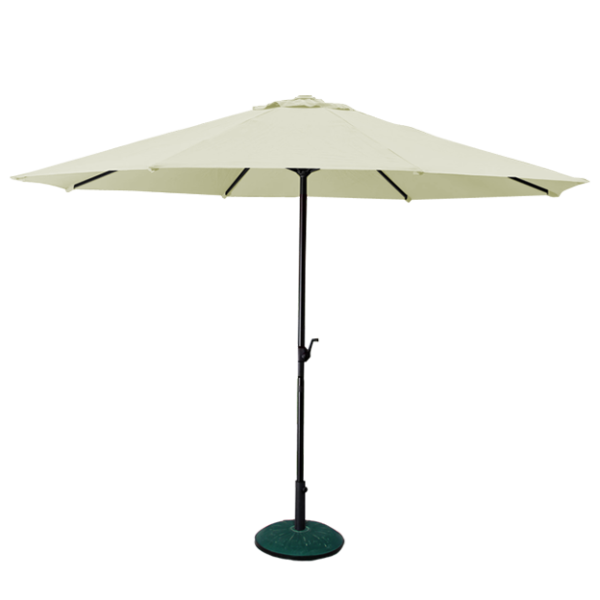 2.7 x 2.7 White Outdoor Umbrella With Base