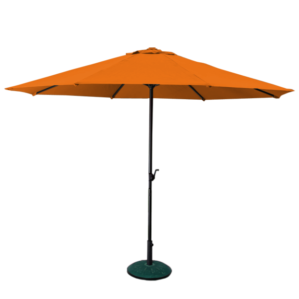 2.7 x 2.7 Orange Outdoor Umbrella With Base