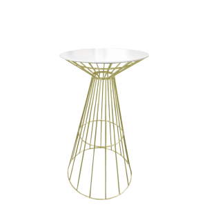 60×60 Top Wired Metal Golden Bar Table