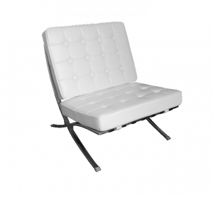 Barcelona 1 Seater Leather Sofa-White