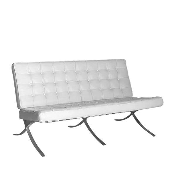 Barcelona 3 Seater Leather Sofa-White