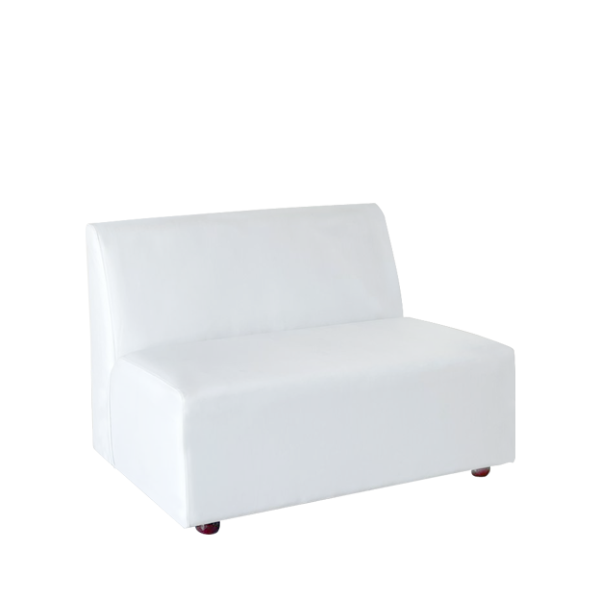 2 Seater White Leather Sofa