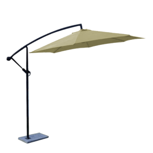 Canteliver Beige Outdoor Umbrella With Base