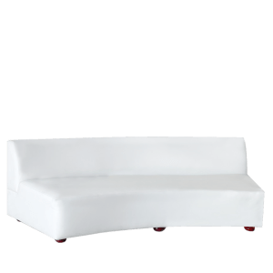 Continental Curved White Leather Sofa