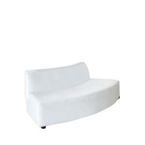 Continental Reverse Curved White Leather Sofa