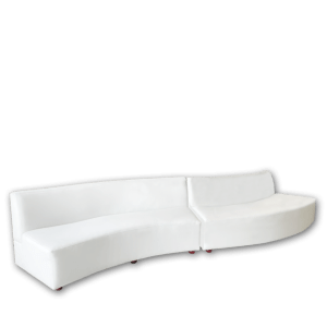 Concave Curve White Leather Sofa