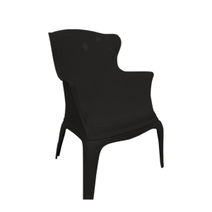 Glossy Elegant Arm Chair-Black