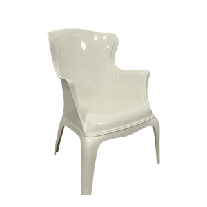 Glossy Elegant Arm Chair-White