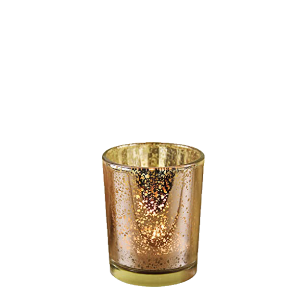 Golden Glass Cup Candle Holder