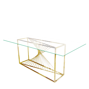 Golden Spiral Glass Dining Table