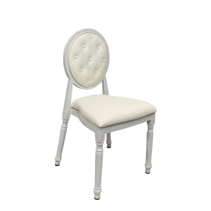 Louis Leather White Chair