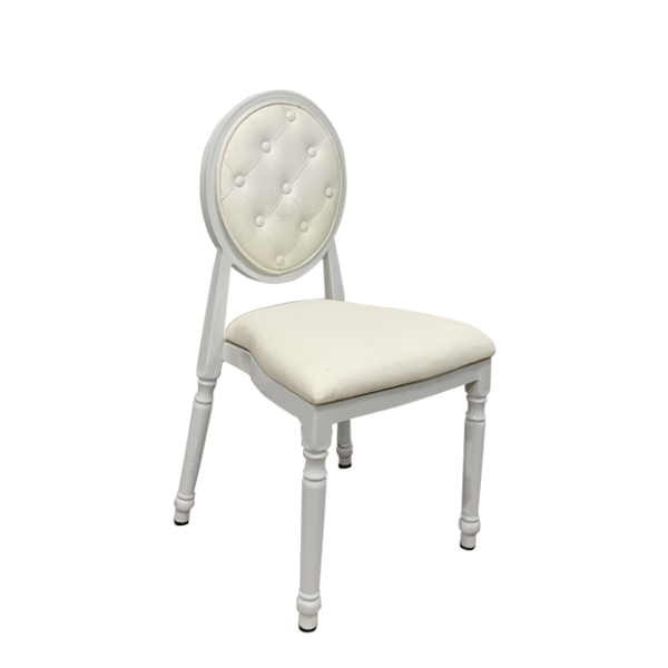 Louis Leather White Chair
