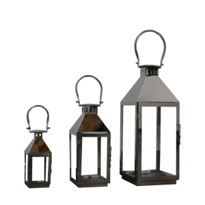 Metal Lanterns Silver Set