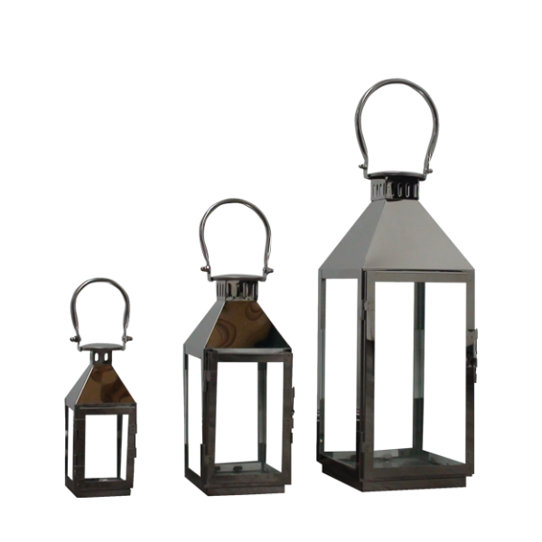 Metal Lanterns Silver Set