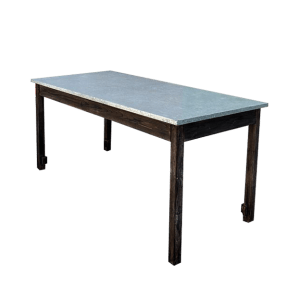 Metal Top Solid Wood Dining Table