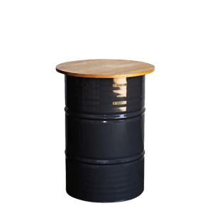 Oil Barrell Bar Table – BLACK