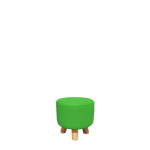 Rounded Leather Wooden Leg Chair-Green