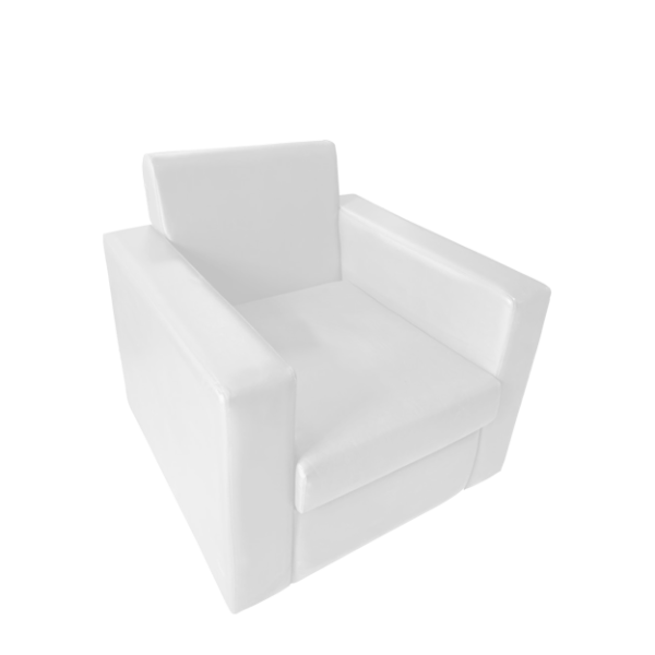 White Single Seater Sofa with Arm Rest
