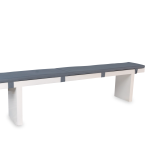Painted Full White Picnic Bench w/ Gray Cushion