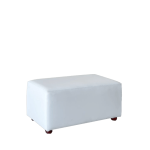 White Leather Ottoman-2 Seater